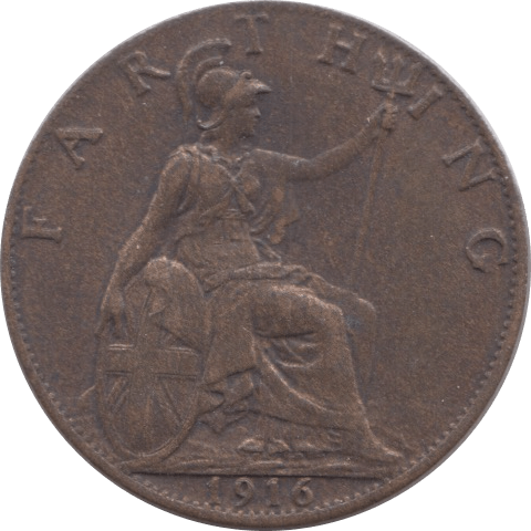 1916 FARTHING ( EF ) - Farthing - Cambridgeshire Coins