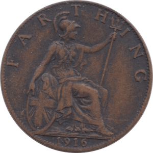1916 FARTHING ( FAIR ) - Farthing - Cambridgeshire Coins