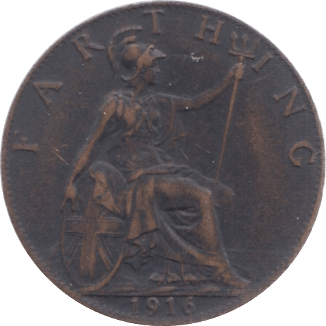 1916 FARTHING ( GVF ) 2 - Farthing - Cambridgeshire Coins