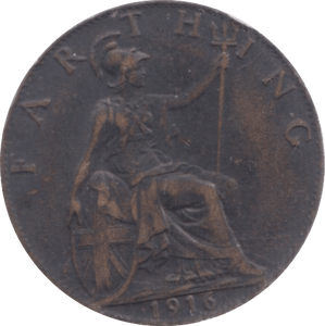 1916 FARTHING ( GVF ) 3 - Farthing - Cambridgeshire Coins