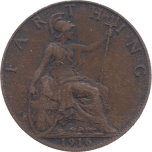 1916 FARTHING ( GVF ) 5 - Farthing - Cambridgeshire Coins