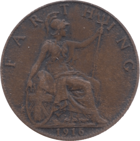 1916 FARTHING ( GVF ) 5 - Farthing - Cambridgeshire Coins