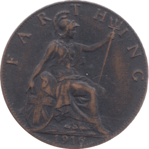 1916 FARTHING ( GVF ) 6 - Farthing - Cambridgeshire Coins