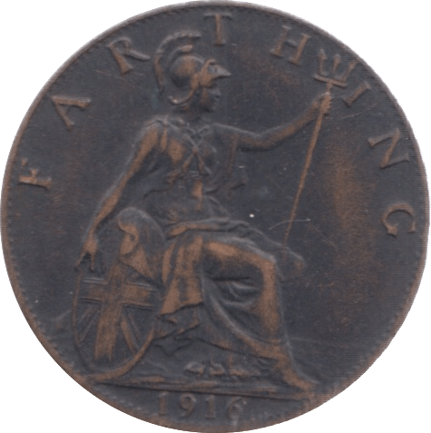 1916 FARTHING ( GVF ) 6 - Farthing - Cambridgeshire Coins