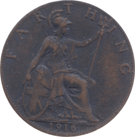 1916 FARTHING ( GVF ) 7 - Farthing - Cambridgeshire Coins