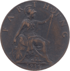 1916 FARTHING ( GVF ) 8 - Farthing - Cambridgeshire Coins