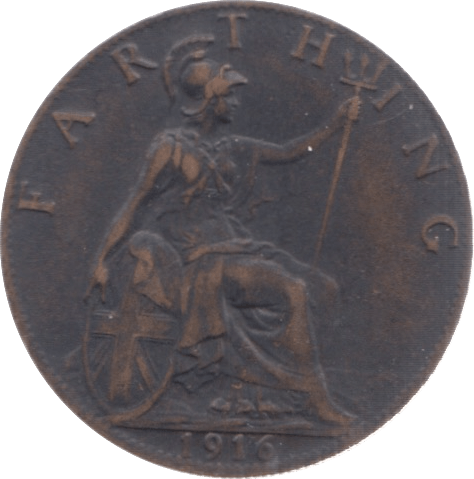 1916 FARTHING ( GVF ) 8 - Farthing - Cambridgeshire Coins