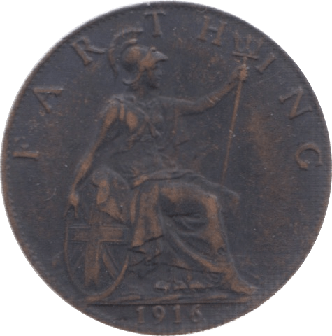 1916 FARTHING ( VF ) 4 - Farthing - Cambridgeshire Coins