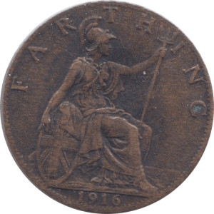 1916 FARTHING ( VF ) - Farthing - Cambridgeshire Coins