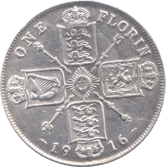 1916 FLORIN ( EF ) 6 - Florin - Cambridgeshire Coins