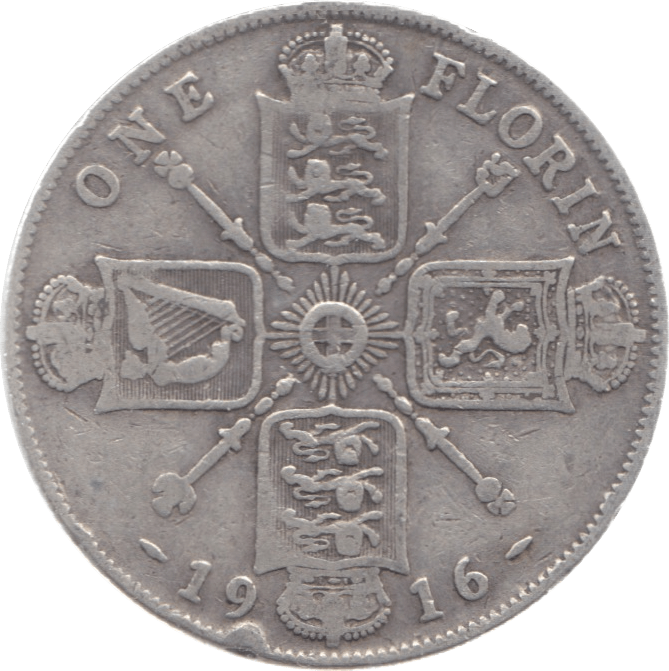 1916 FLORIN ( FINE ) 11 - Florin - Cambridgeshire Coins
