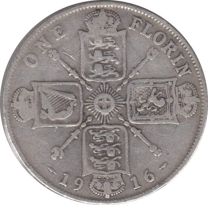 1916 FLORIN ( FINE ) 6 - Florin - Cambridgeshire Coins