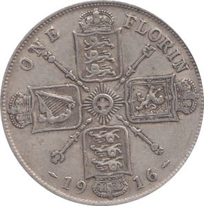 1916 FLORIN ( VF ) 28 - Florin - Cambridgeshire Coins