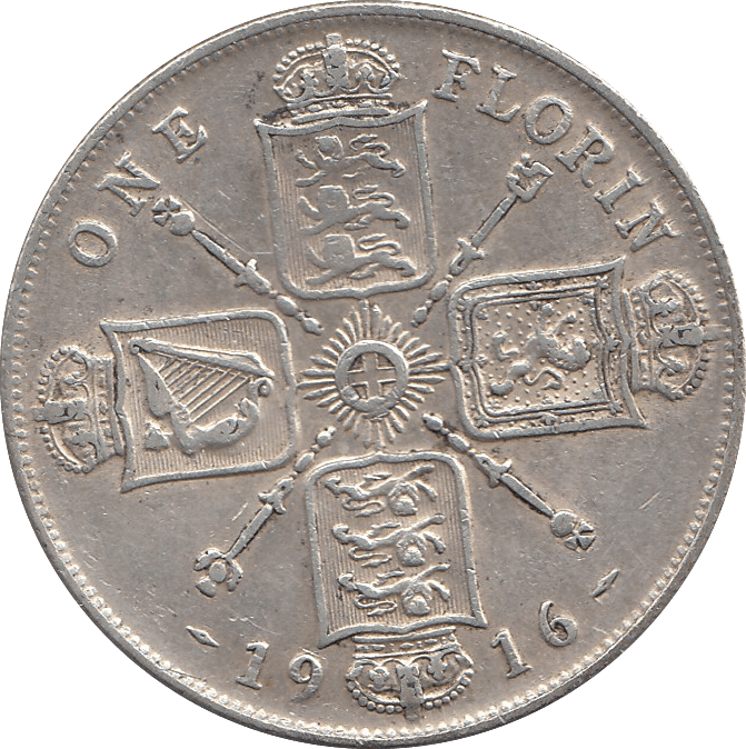 1916 FLORIN ( VF ) 3 - Florin - Cambridgeshire Coins