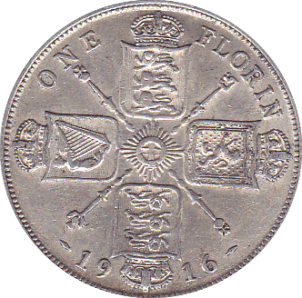 1916 FLORIN ( VF ) C - Florin - Cambridgeshire Coins