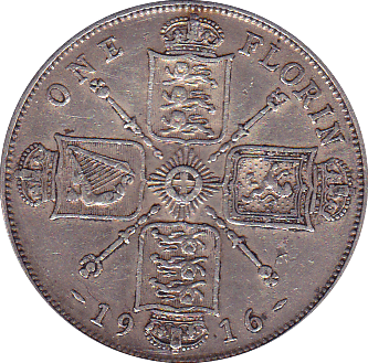 1916 FLORIN ( VF ) - Florin - Cambridgeshire Coins