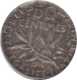 1916 FRANCE FIFTY CENTIMES - WORLD COINS - Cambridgeshire Coins