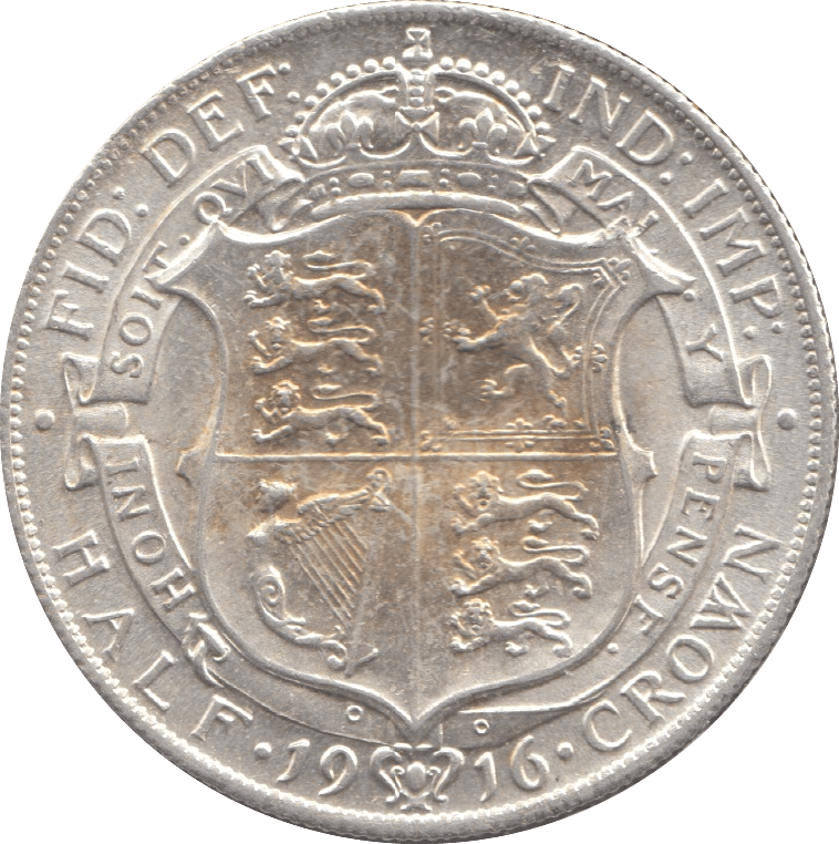 1916 HALFCROWN ( EF ) 7 - Halfcrown - Cambridgeshire Coins