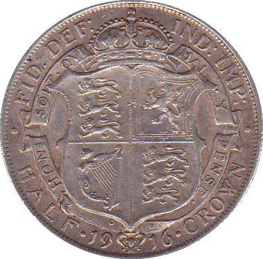 1916 HALFCROWN ( EF ) C - Halfcrown - Cambridgeshire Coins