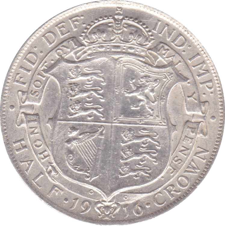 1916 HALFCROWN ( EF ) F - Halfcrown - Cambridgeshire Coins