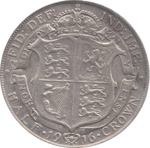 1916 HALFCROWN ( GVF ) 28 A - Halfcrown - Cambridgeshire Coins