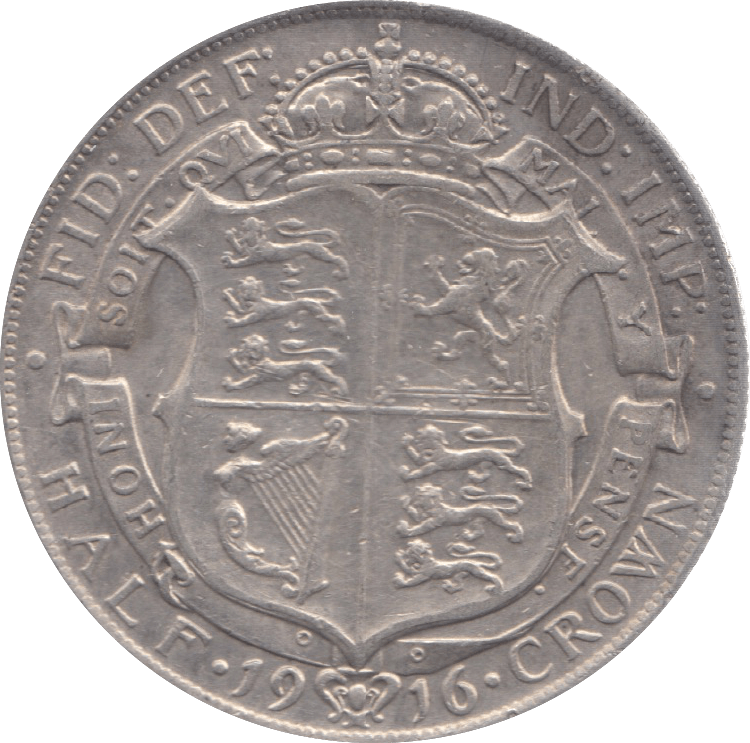 1916 HALFCROWN ( GVF ) 28 A - Halfcrown - Cambridgeshire Coins