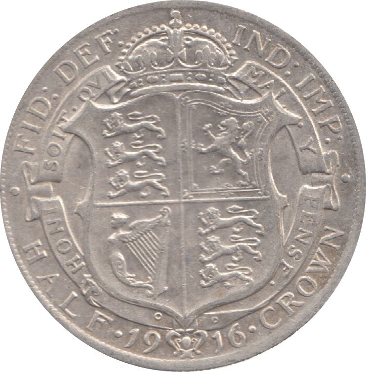1916 HALFCROWN ( GVF ) 28 B - Halfcrown - Cambridgeshire Coins