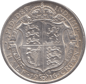 1916 HALFCROWN ( GVF ) 30 - Halfcrown - Cambridgeshire Coins