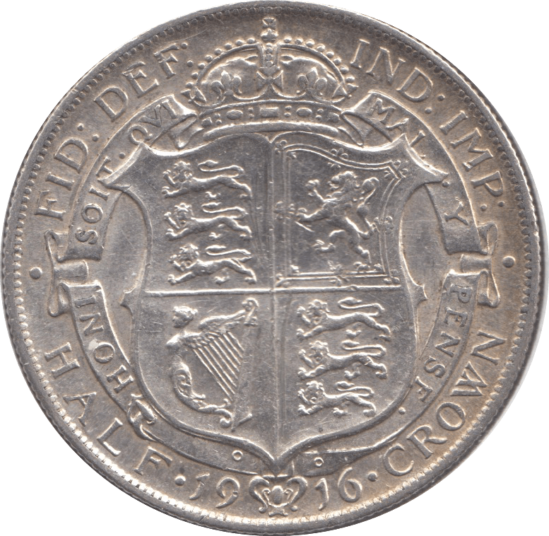 1916 HALFCROWN ( GVF ) 30 - Halfcrown - Cambridgeshire Coins