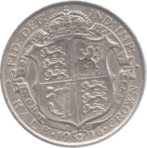 1916 HALFCROWN ( GVF ) REF 2 - Halfcrown - Cambridgeshire Coins