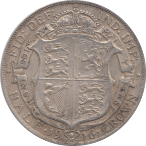 1916 HALFCROWN ( VF ) 28 B - Halfcrown - Cambridgeshire Coins