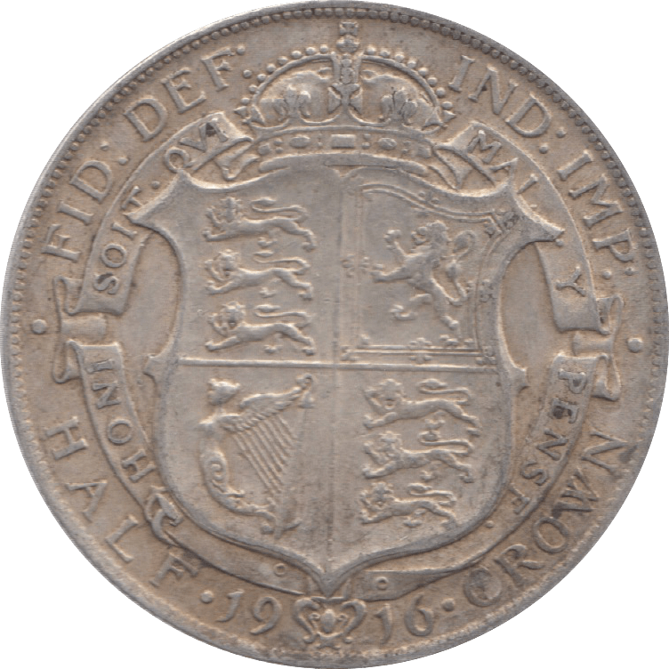1916 HALFCROWN ( VF ) 28 B - Halfcrown - Cambridgeshire Coins