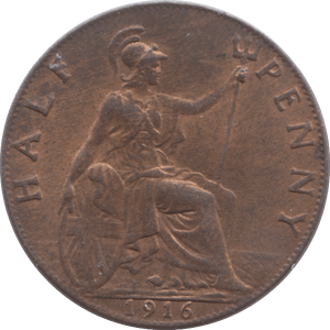 1916 HALFPENNY ( UNC ) - Halfpenny - Cambridgeshire Coins