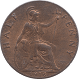 1916 HALFPENNY ( UNC ) - Halfpenny - Cambridgeshire Coins
