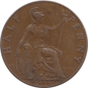 1916 HALFPENNY ( VF ) - HALFPENNY - Cambridgeshire Coins