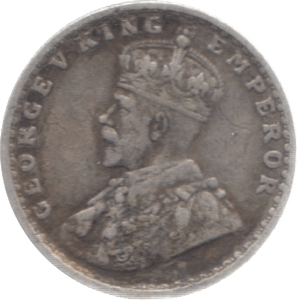 1916 INDIA SILVER 2 ANNAS 3 - WORLD COINS - Cambridgeshire Coins