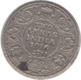 1916 INDIA SILVER 2 ANNAS - WORLD COINS - Cambridgeshire Coins