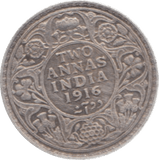 1916 INDIA SILVER 2 ANNAS - WORLD COINS - Cambridgeshire Coins