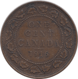 1916 ONE CENT CANADA - world coins - Cambridgeshire Coins