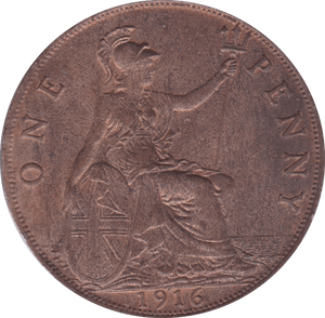 1916 PENNY ( UNC ) C - Penny - Cambridgeshire Coins