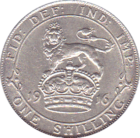 1916 SHILLING ( AUNC ) . - Shilling - Cambridgeshire Coins