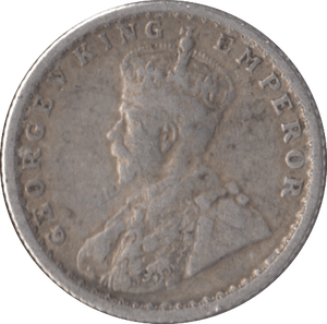 1916 SILVER 1/4 RUPEE INDIA - SILVER WORLD COINS - Cambridgeshire Coins