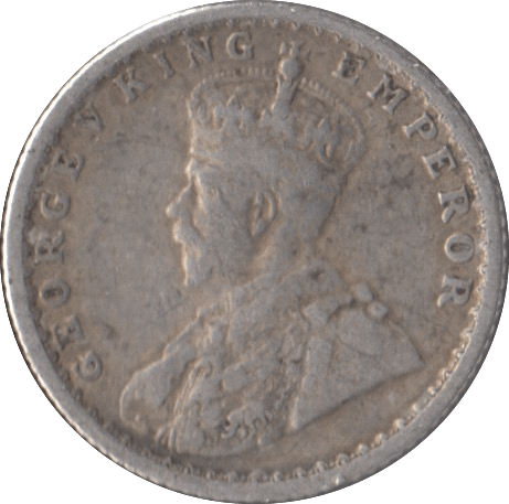 1916 SILVER 1/4 RUPEE INDIA - SILVER WORLD COINS - Cambridgeshire Coins