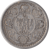 1916 SILVER 1/4 RUPEE INDIA - SILVER WORLD COINS - Cambridgeshire Coins