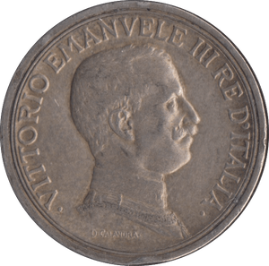 1916 SILVER 2 LIRA ITALY - SILVER WORLD COINS - Cambridgeshire Coins