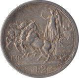 1916 SILVER 2 LIRA ITALY - SILVER WORLD COINS - Cambridgeshire Coins