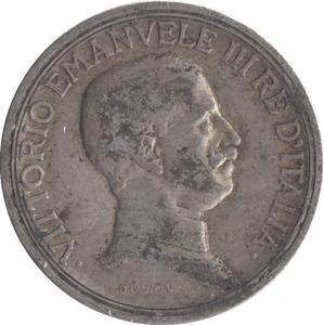 1916 SILVER 2 LIRA ITALY - SILVER WORLD COINS - Cambridgeshire Coins