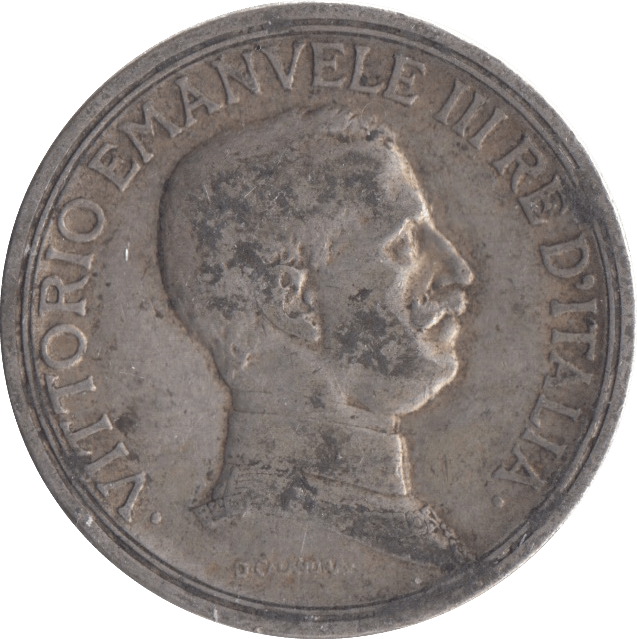 1916 SILVER 2 LIRA ITALY - SILVER WORLD COINS - Cambridgeshire Coins