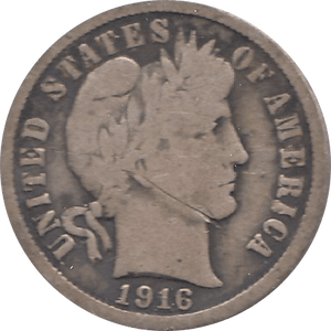 1916 SILVER DIME USA - SILVER WORLD COINS - Cambridgeshire Coins