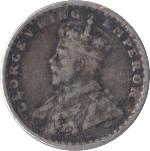 1916 SILVER INDIA TWO ANNAS - SILVER WORLD COINS - Cambridgeshire Coins